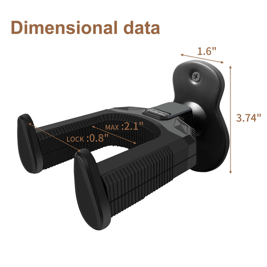 Guitar Wall Mount Hanger, Auto Lock Adjustable Guitar Hook Holder for Acoustic, Electric, Bass, Banjo and Mandolin, Gift for Guitar Player