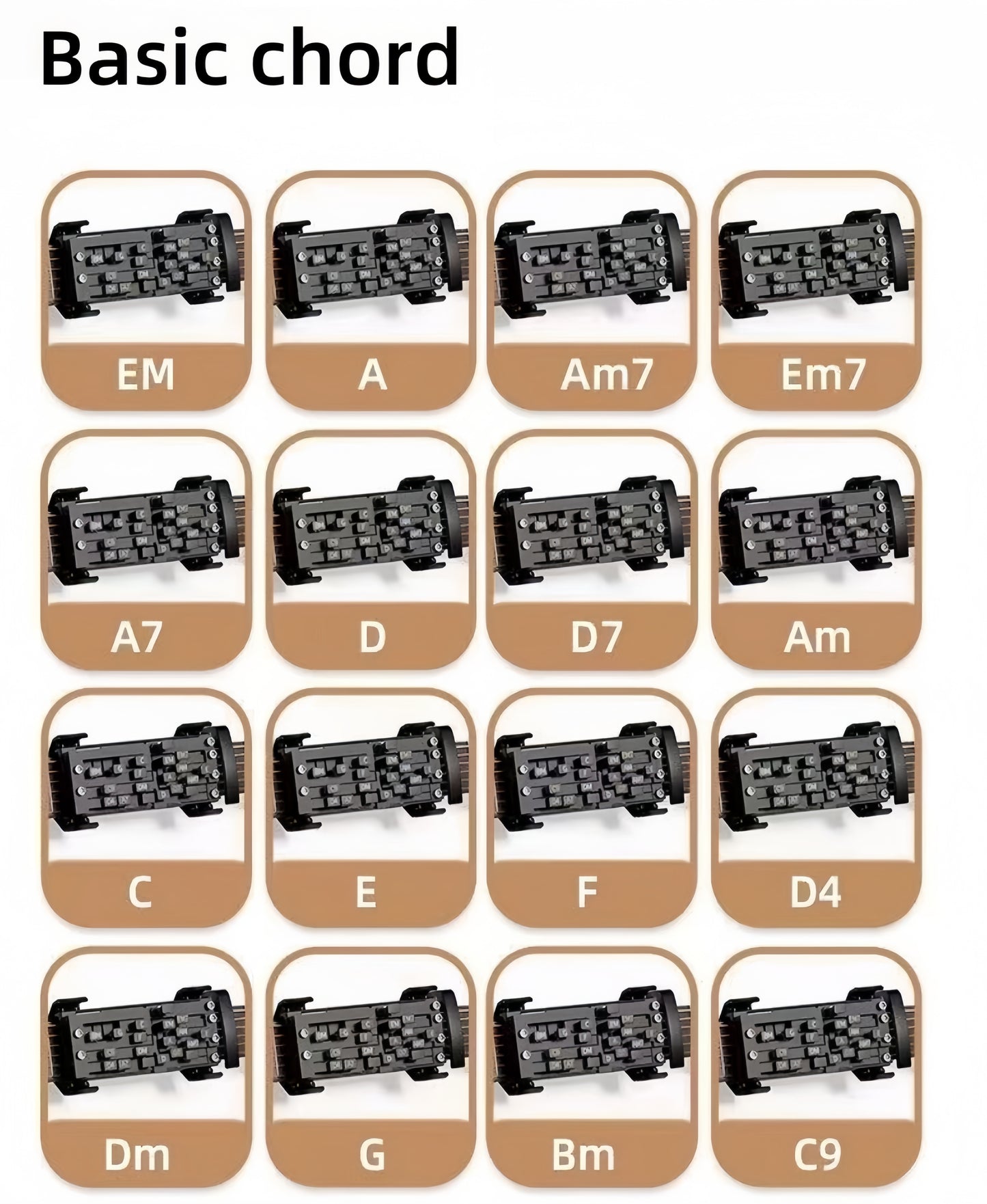 Guitar Chord Presser for Beginners, 16 Chords Presser Guitar Trainer for Guitar Starter Learning Tool, Aid Tool Accessories for Guitar Enthusiasts Beginners