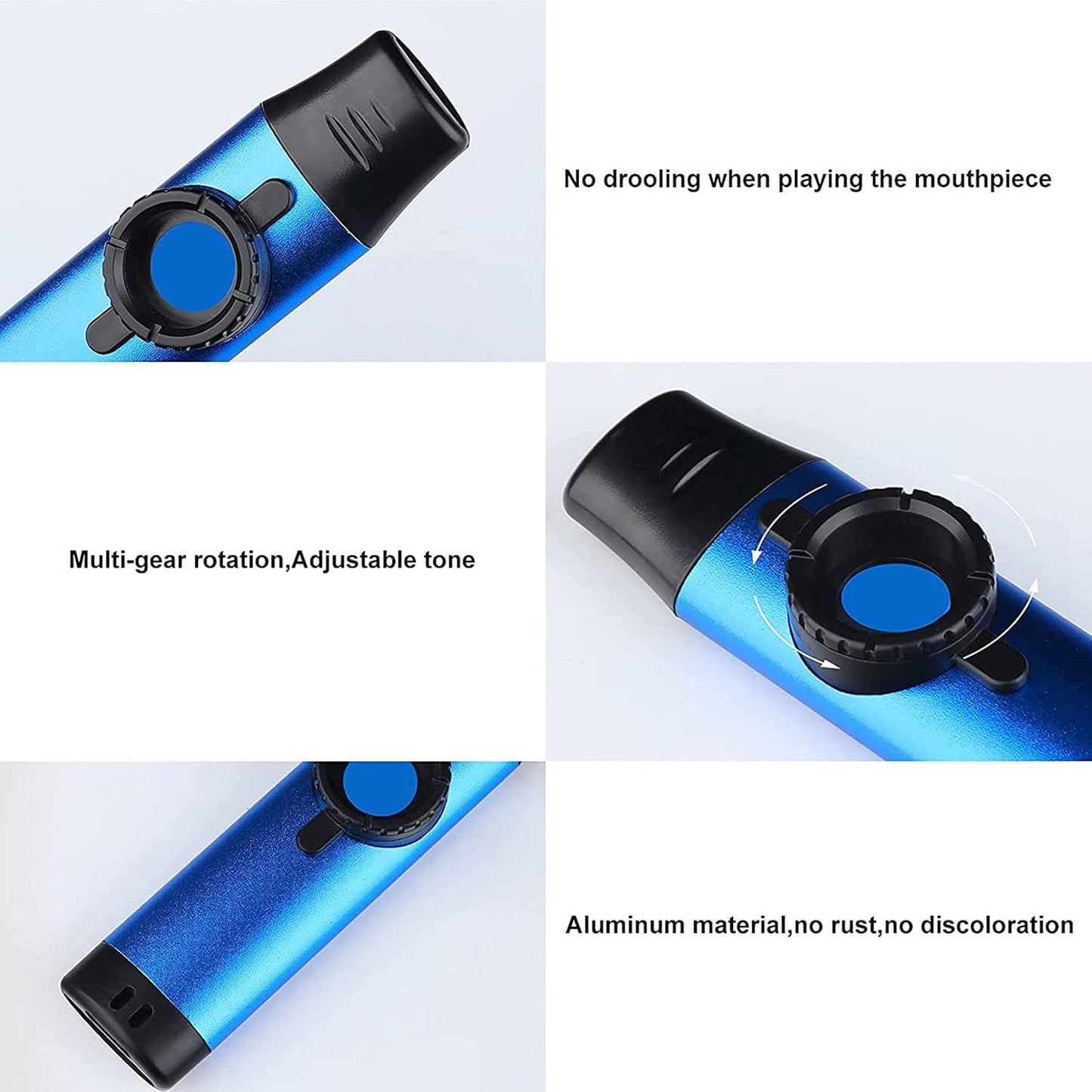 Professional Kazoo, Adults Metal Kazoos with Membranes Easy to Learn Wind Musical Instrument Kazoos Flute Percussion for Guitar, Ukulele, Piano Keyboard, Adjustable Tone Kazoo for Music Lovers