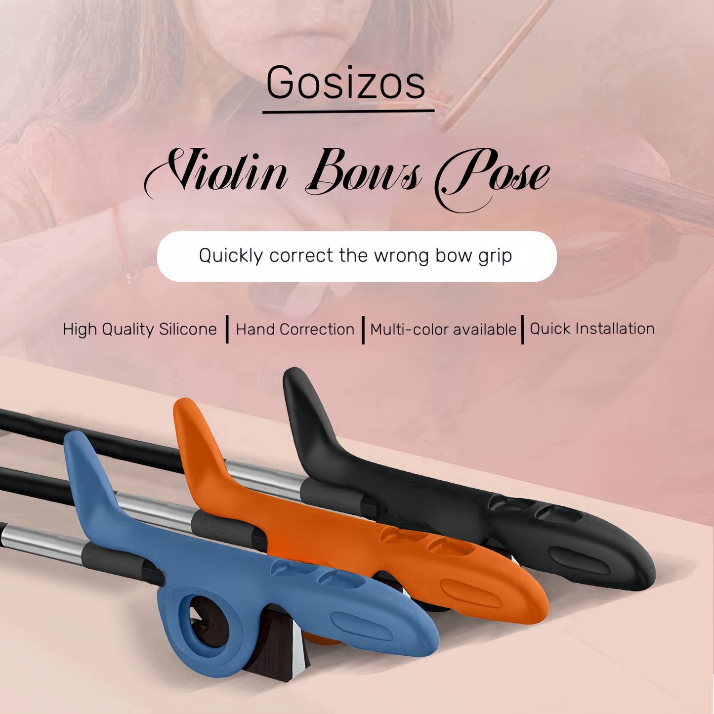 Gosizos Violin Bow Grip Correcting Device, Beginner Correction Posture Grip Bow Pose Orthoses