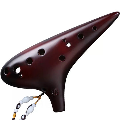 Ocarina 12 Hole Tones Alto C with Gift Wrapping Neck Cord Protective Cover Song Book Music Instrument Gift Idea For Beginner Musician