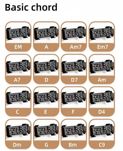 Guitar Chord Presser for Beginners, 16 Chords Presser Guitar Trainer for Guitar Starter Learning Tool, Aid Tool Accessories for Guitar Enthusiasts Beginners