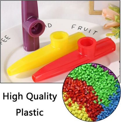 7 Pcs Plastic Kazoos, Humming Musical Instruments Multi Colors Kazu, Good Gift for All Ages, A Good Companion for Ukulele, Violin, Guitar, Piano Keyboard,  Holiday Game for The Family Party  Festive Tune